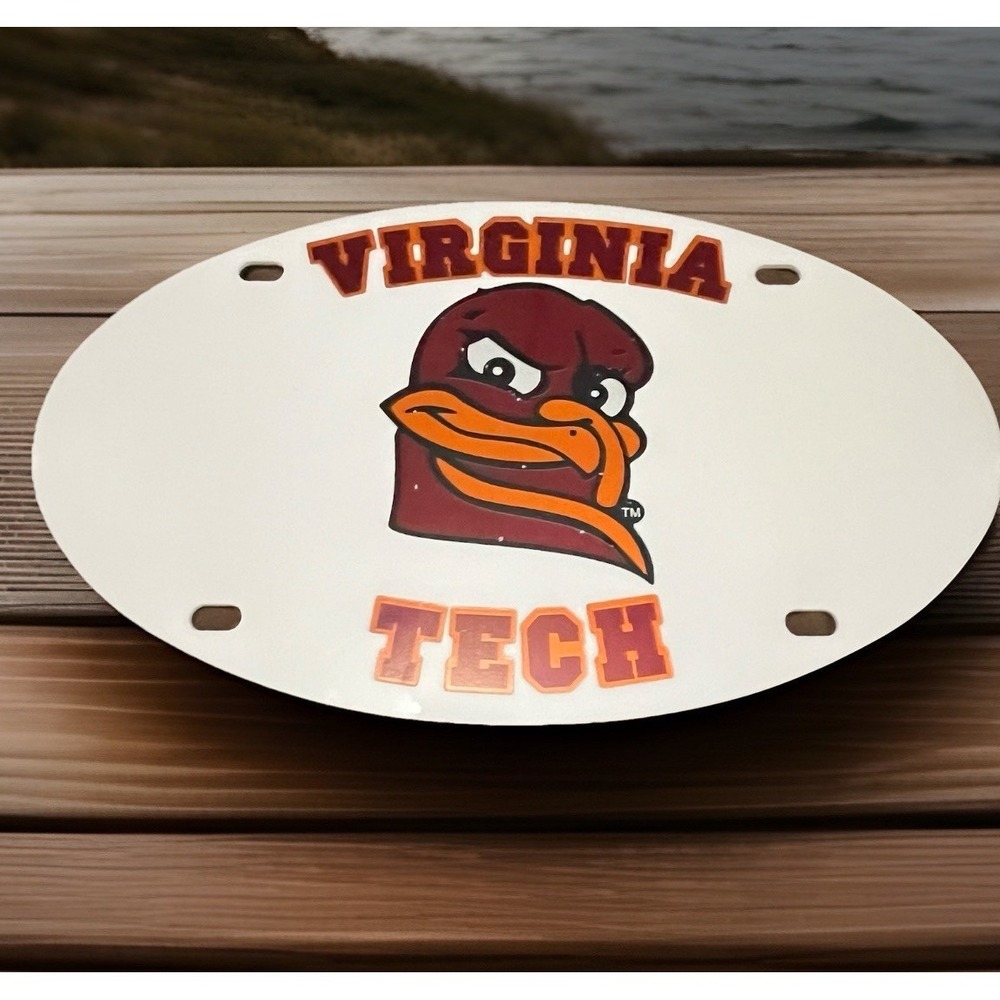 VA VIRGINIA TECH HOKIES Plastic Oval License Plate 12x7" Collegiate Licensed